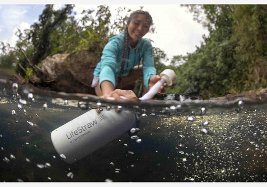 LifeStraw Outdoor-Wasserfilter "Go Edelstahl White" Membran-Mikrofilter 700ml-SOTA Outdoor