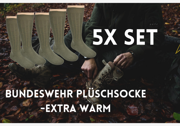 5er Pack - Originale Bundeswehr Plüsch Winter Socke - extra warm