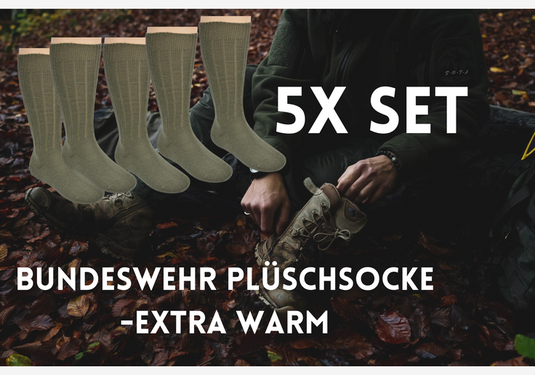 5er Pack - Originale Bundeswehr Plüsch Winter Socke - extra warm