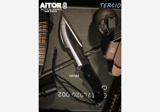 Aitor - Tercio Black Tactical Knife - Hochwertiges Mova-Edelstahlmesser