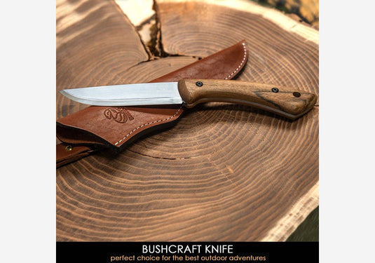 Beavercraft BSH1 - Karbonstahl Bushcraft Knife Walnussbaumgriff & Lederscheide-SOTA Outdoor