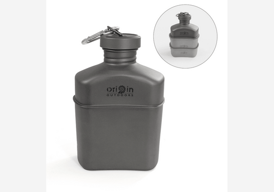Feldflasche aus Titan 1l mit Tragetasche aus Nylon Ultraleicht-SOTA Outdoor
