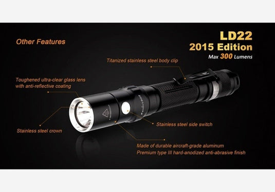Fenix LD22 2015 Edition LED-Taschenlampe 300 Lumen-SOTA Outdoor