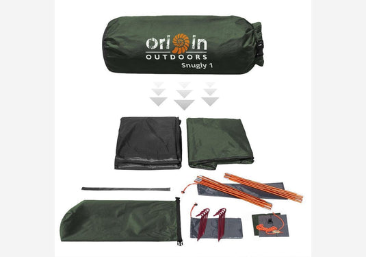 Origin Outdoors "Snugly" 1-Personen-Zelt Oliv-SOTA Outdoor