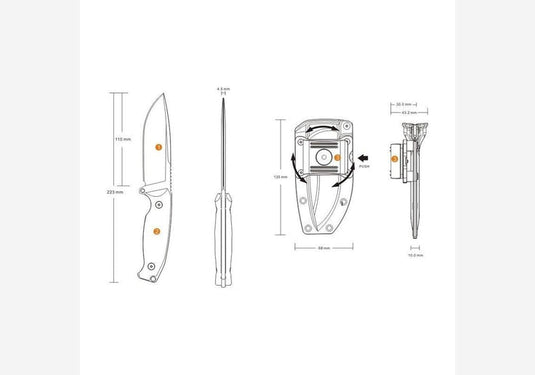 Ruike Jager F118 Schwarz Outdoormesser inkl. Kydex-Scheide-SOTA Outdoor