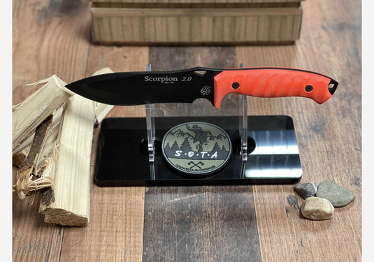 Scorpion 2.0 Outdoor-Messer mit Micarta Griff Orange Made in Spain inkl. Nylonscheide-SOTA Outdoor