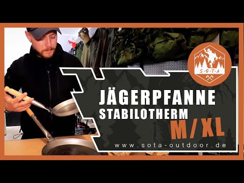 Load and play video in Gallery viewer, Stabilotherm Jägerpfanne M  mit offenem Griff Made in Sweden
