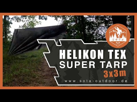 Load and play video in Gallery viewer, Helikon Tex Supertarp 3x3m Biwak-Tarp Ripstop Taiga Green
