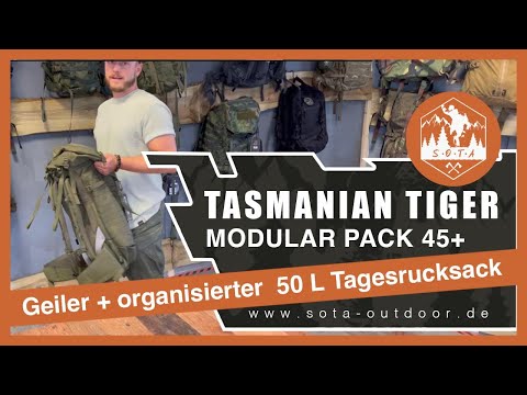 Load and play video in Gallery viewer, Tasmanian Tiger TT Modular Pack 45 Plus Einsatz-Rucksack Schwarz
