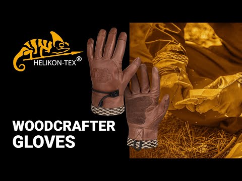 Load and play video in Gallery viewer, Helikon Tex Arbeits-Handschuhe &quot;Woodcrafter Gloves&quot; aus Rindsleder
