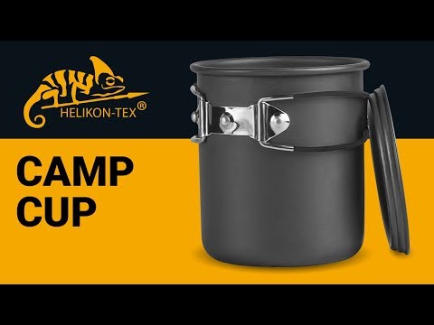 Load and play video in Gallery viewer, Helikon Tex Camp Becher 0,85l Hart-Eloxiertes Aluminium mit Deckel und Klappgriff
